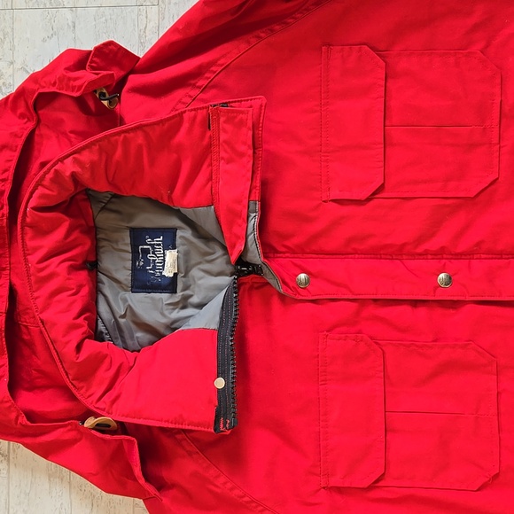 Woolrich Vintage mens Size XL Red Utility Jacket Detachable Hood - Picture 6 of 16